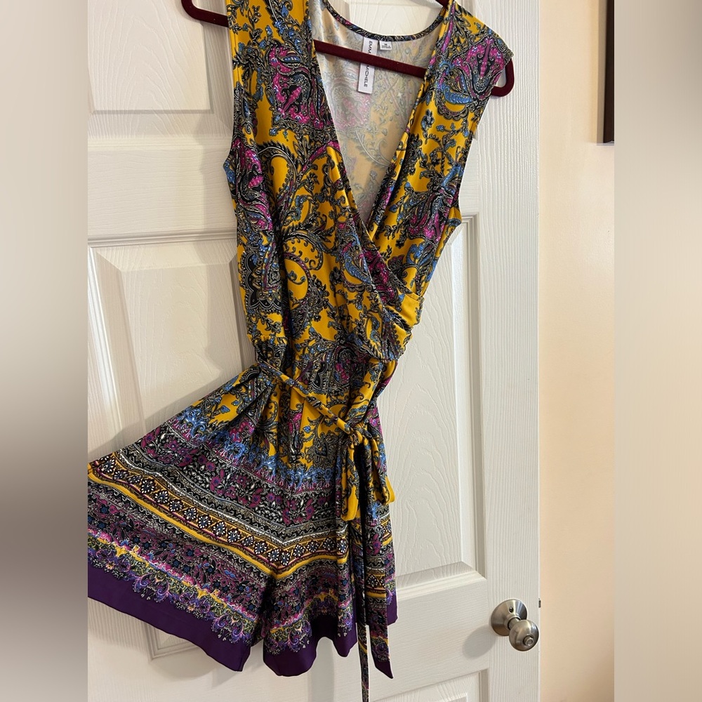 Gold and purple romper